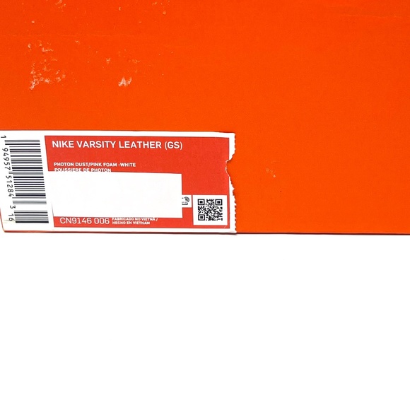 💖MEGA SALE💖Nike Varsity Leather (GS) Grey Leather Pink Foam CN9146 006 Women - Picture 9 of 10